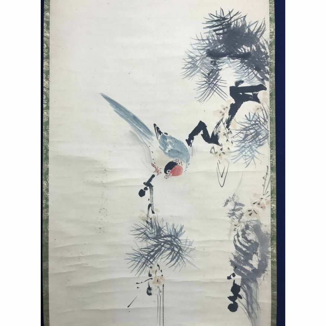 真作/狩野探幽/成道、鳩、芙蓉図/三幅対/極札/花鳥図/掛軸名家伝来