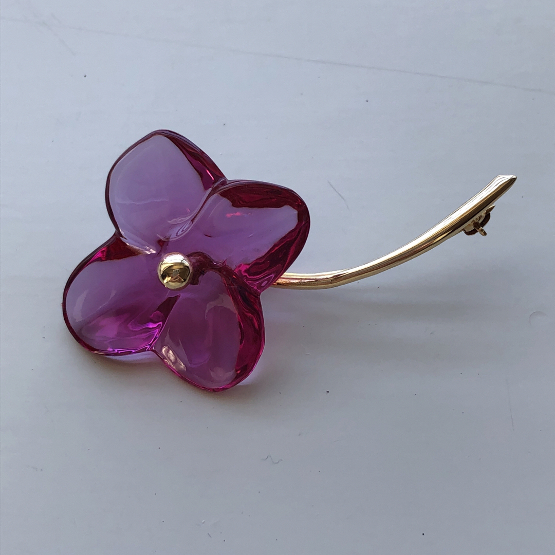 Baccaratブローチオルテンシアフラワークリスタル