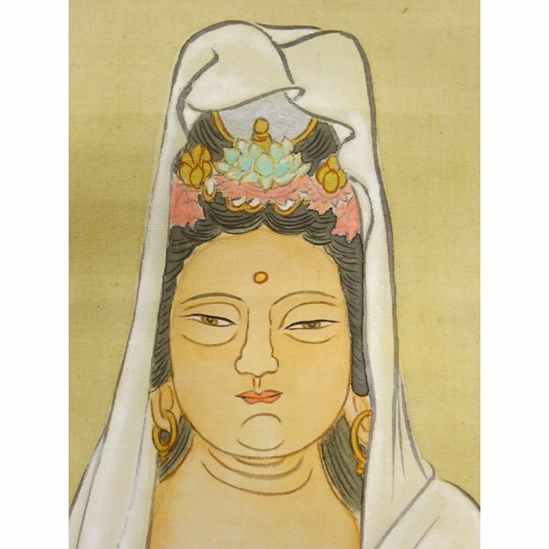 骨董品仏画絹本掛軸肉筆美術品サイズ30*77cm