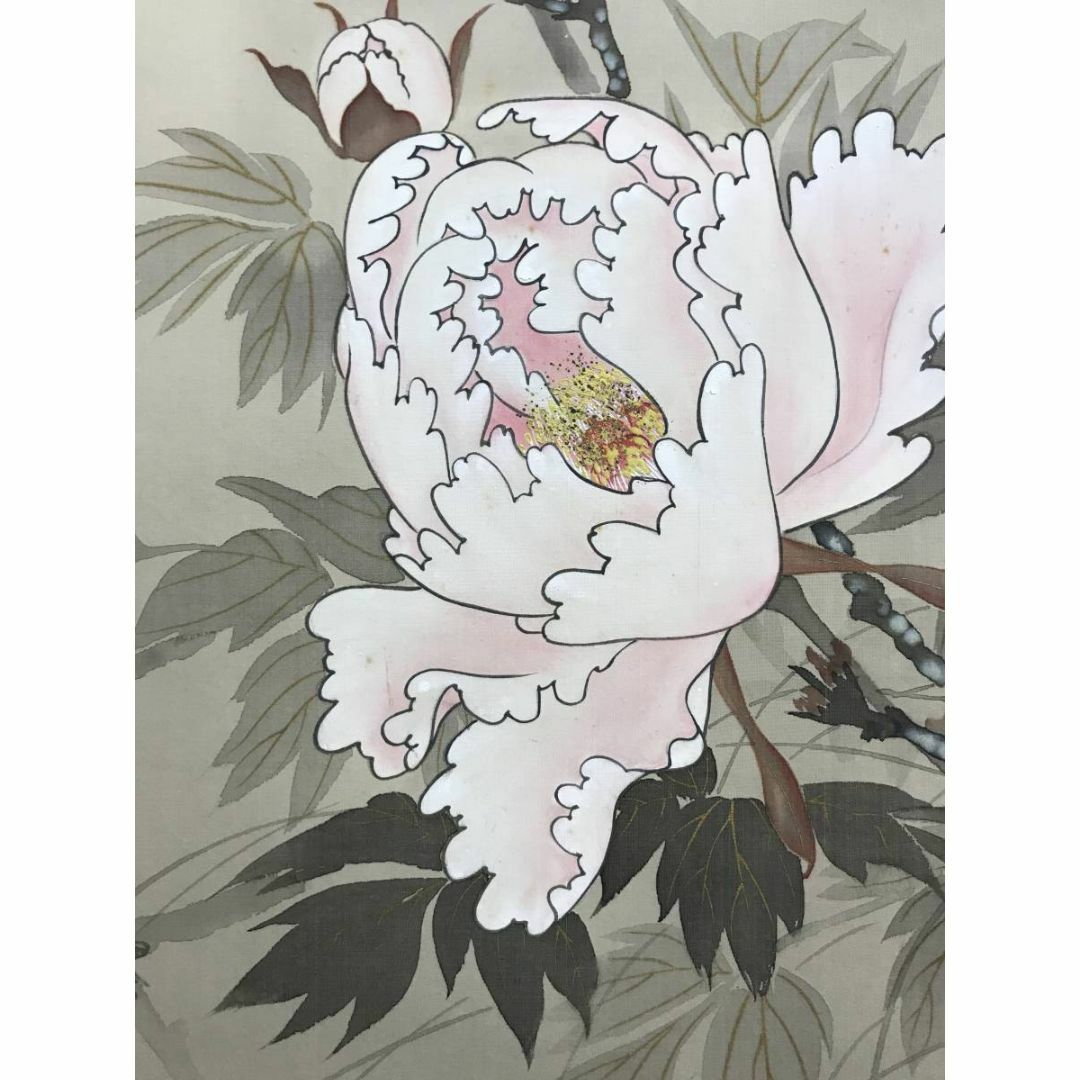 作者不詳/花鳥図/牡丹に蝶図/花図/掛軸☆宝船☆AH-658 【公式通販】