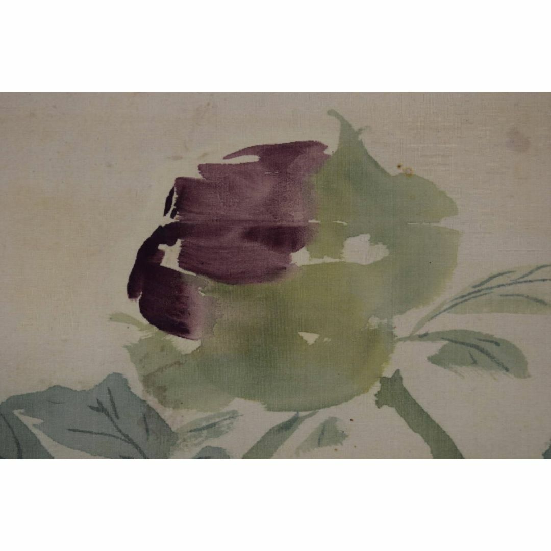 真作/山元春挙/人枝濃艶図/牡丹図/横物/掛軸☆