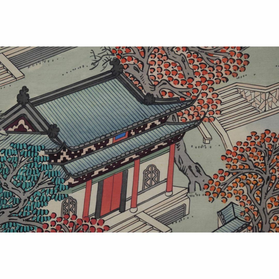 複製/作者不詳/寒山寺風景画賛/工芸品/掛軸☆宝船☆Y-229