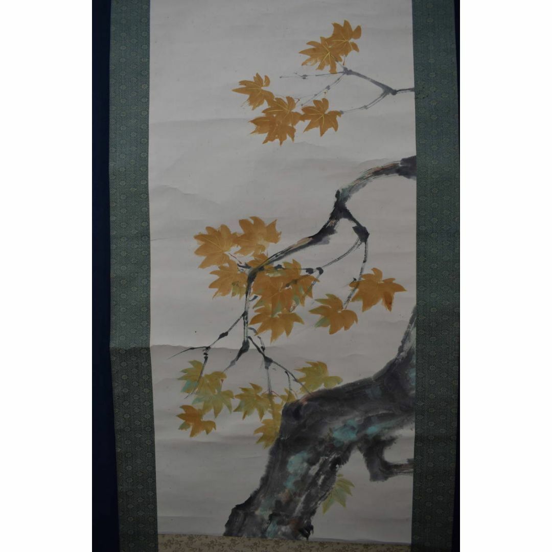 真作/村上鳳湖/紅葉小禽図/紅葉小鳥図/掛軸☆宝船☆Y-660の通販 by