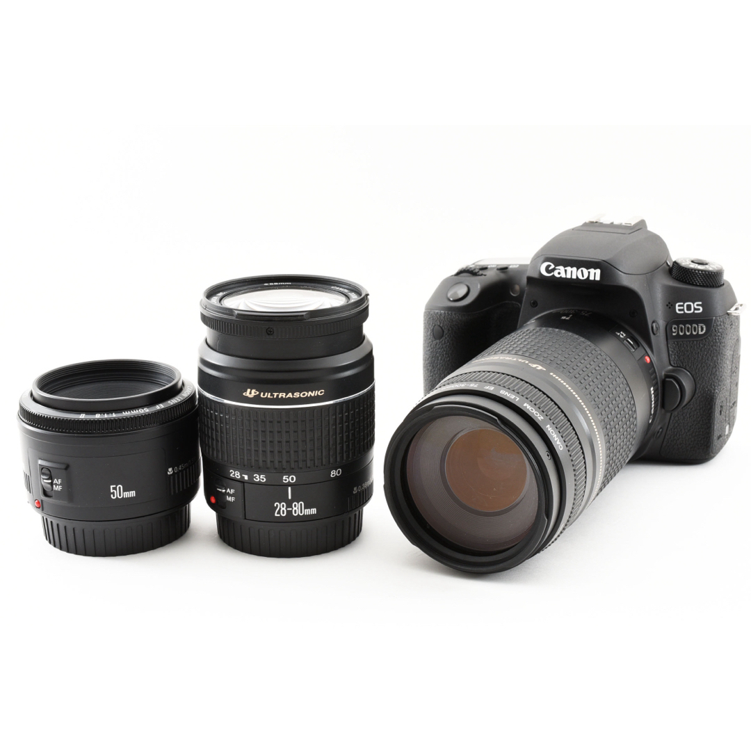 一眼レフカメラCanon EOS 9000D標準&望遠&単焦点レンズセット 【公式通販】