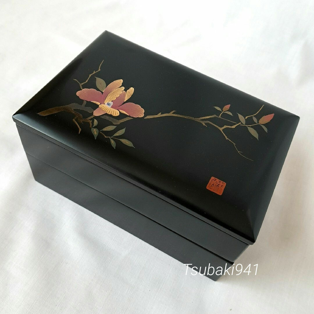 茶道具 黒面朱 利休茶箱 茶碗 継ぎ七宝蒔絵 棗など 六点一式 V R7231