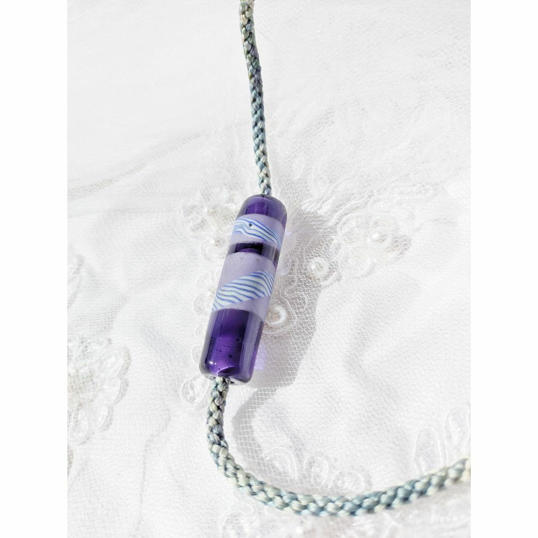 吉田正子トンボ玉（貳拾） 「江戸組み紐」ネックレス ガラス玉に込めた