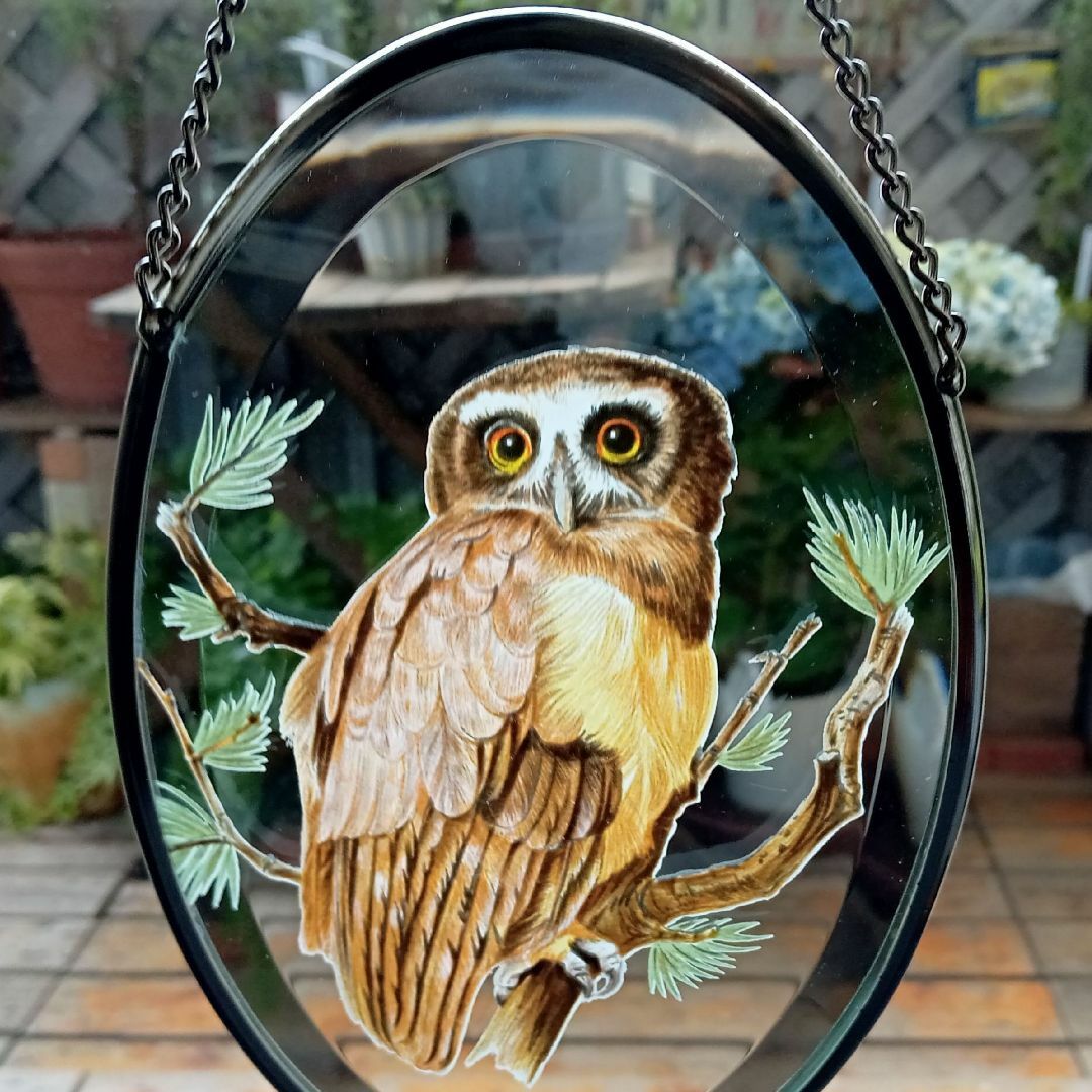 ライフォード社ステンドグラス ふくろう 梟フクロウ /グラスマスターズ