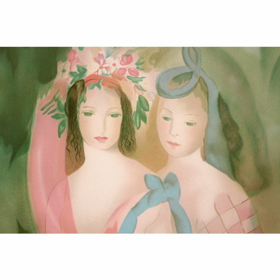 マリー・ローランサン『ブルーのリボン』リトグラフ【真作保証】 絵画