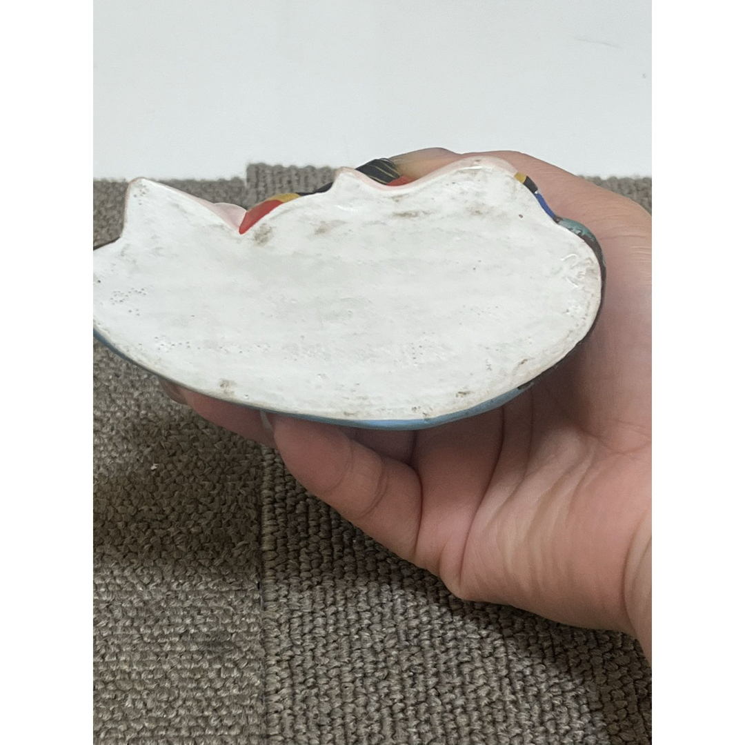 堤人形 鯉の滝登り 佐藤吉夫 飾り台付 仙台 つかみ人形 在銘 土人形