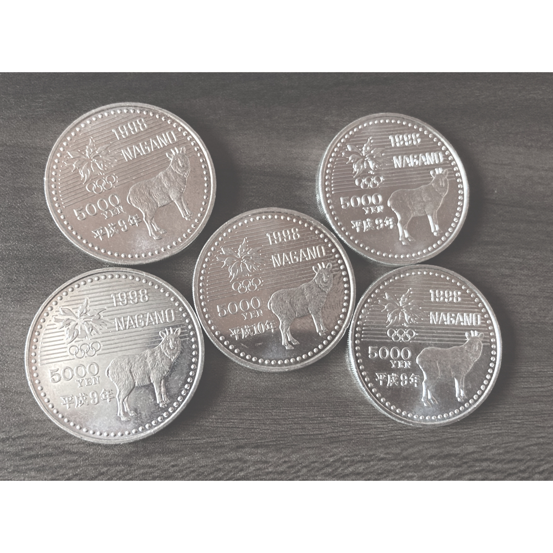 記念硬貨 長野オリンピック5000円× 5