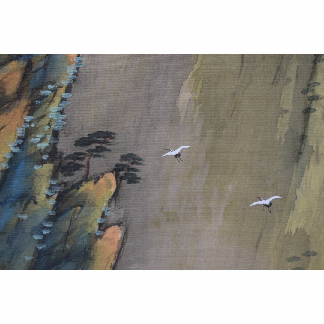 真作】平井楳仙/蓬莱山図/祝事山水図/掛軸☆宝船☆Z-126