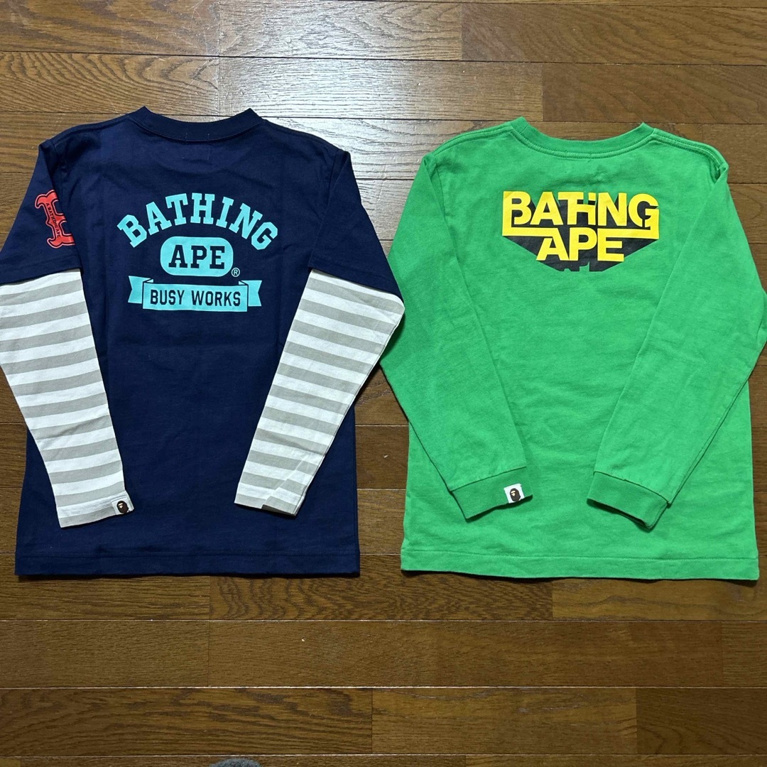 A Bape kids 長袖 Tシャツ BATHING APE BAPE KIDS ロンT 2点セット 140