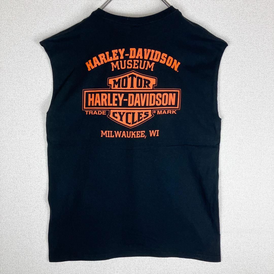 ハーレーダビッドソン ノースリーブ プリントTシャツ L 黒 9619