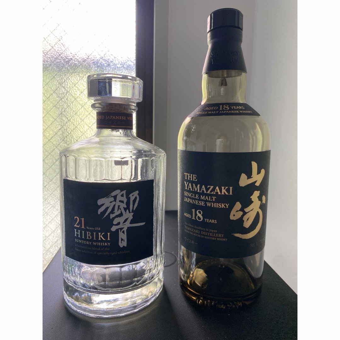 山崎18年・響21年 空ビン、空箱セット×2 サントリー響21年 山崎18年空