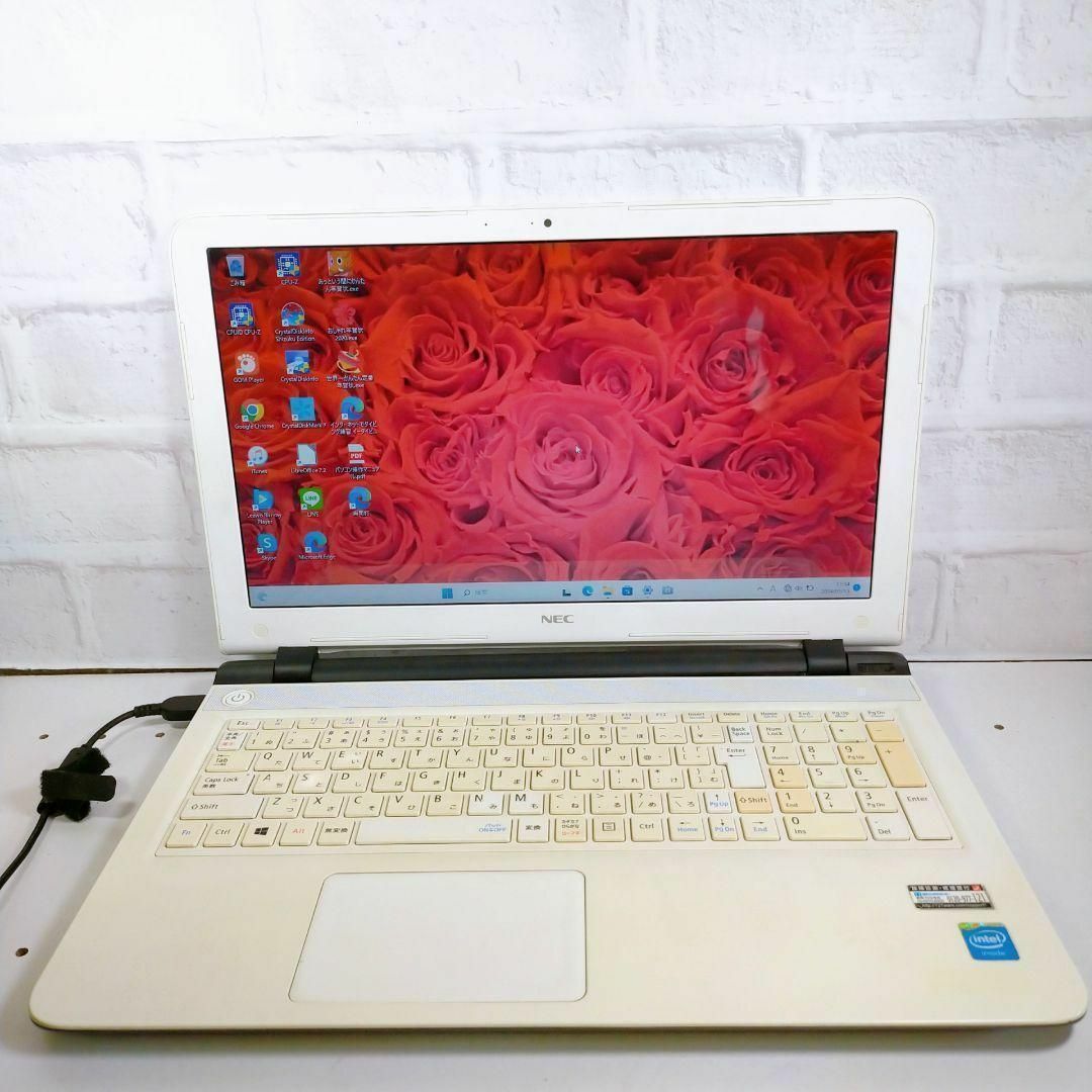 すぐ使える♪薄型✨サテンゴールドノートパソコン カメラ付き 初心者に