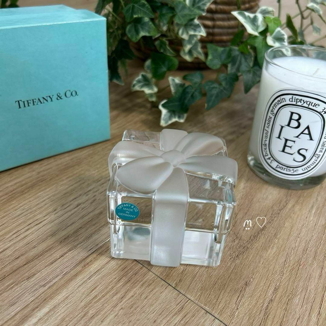 ティファニー ボウボックスペーパーウェイト クリスタルプレゼント
