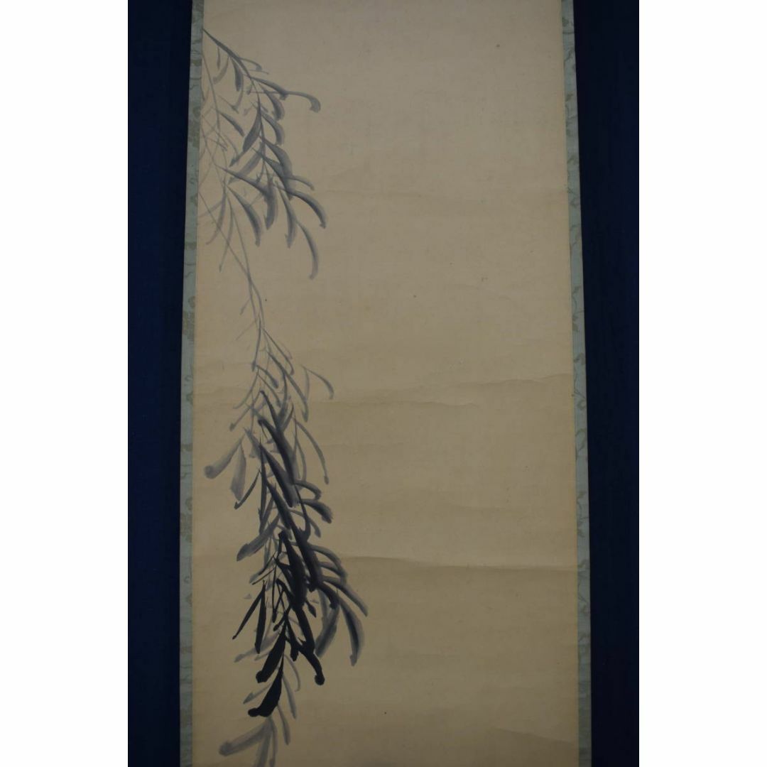 真作⁄若林松渓⁄柳鷺之図⁄掛軸☆宝船☆Y-