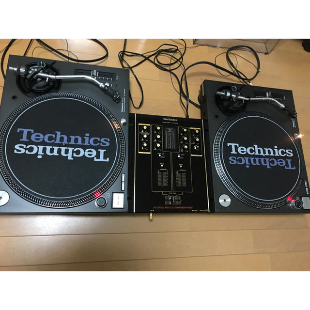 DJ機材セット(ターンテーブルSL1200MK5×2,ミキサー, 豪華オマケ) フル