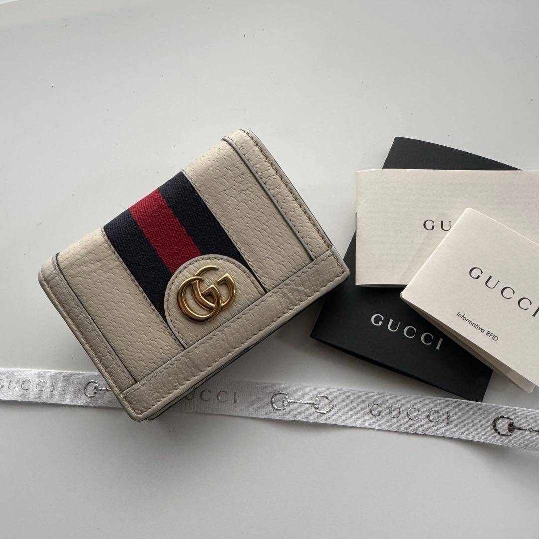 極上美品】 GUCCI グッチ シェリーライン 2つ折り 財布 オフィディア