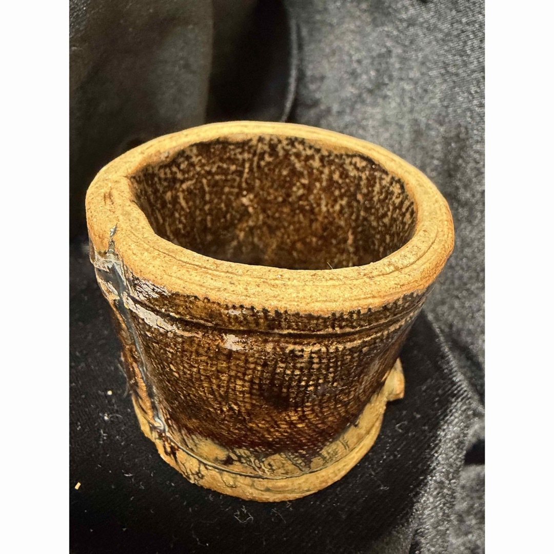 骨董品 陶器アンティーク年代不明直径5cm×高さ5cm整理品現状品のみの
