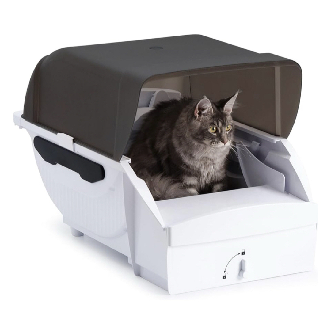 明日削除いたします！ 新品 自動猫トイレ 大型 多頭飼い 静音設計 屋根