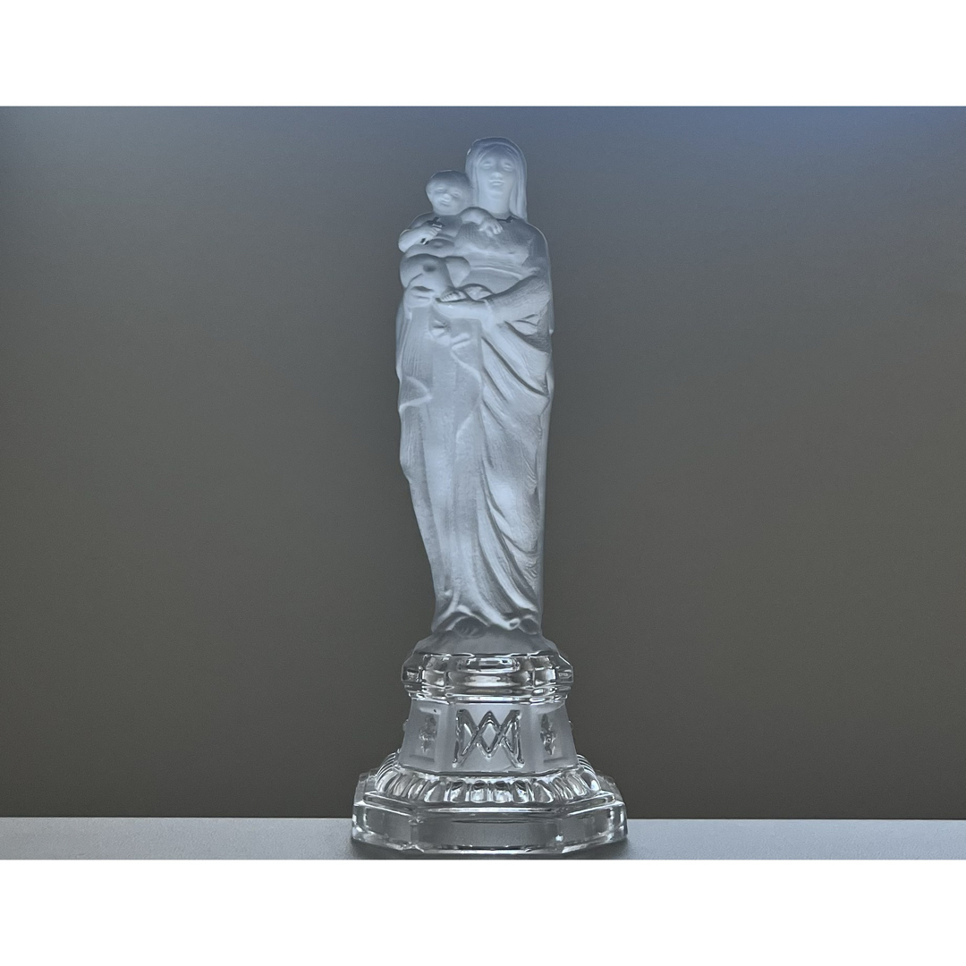 Baccarat バカラ/※刻印有 マリア キリスト フロストガラス