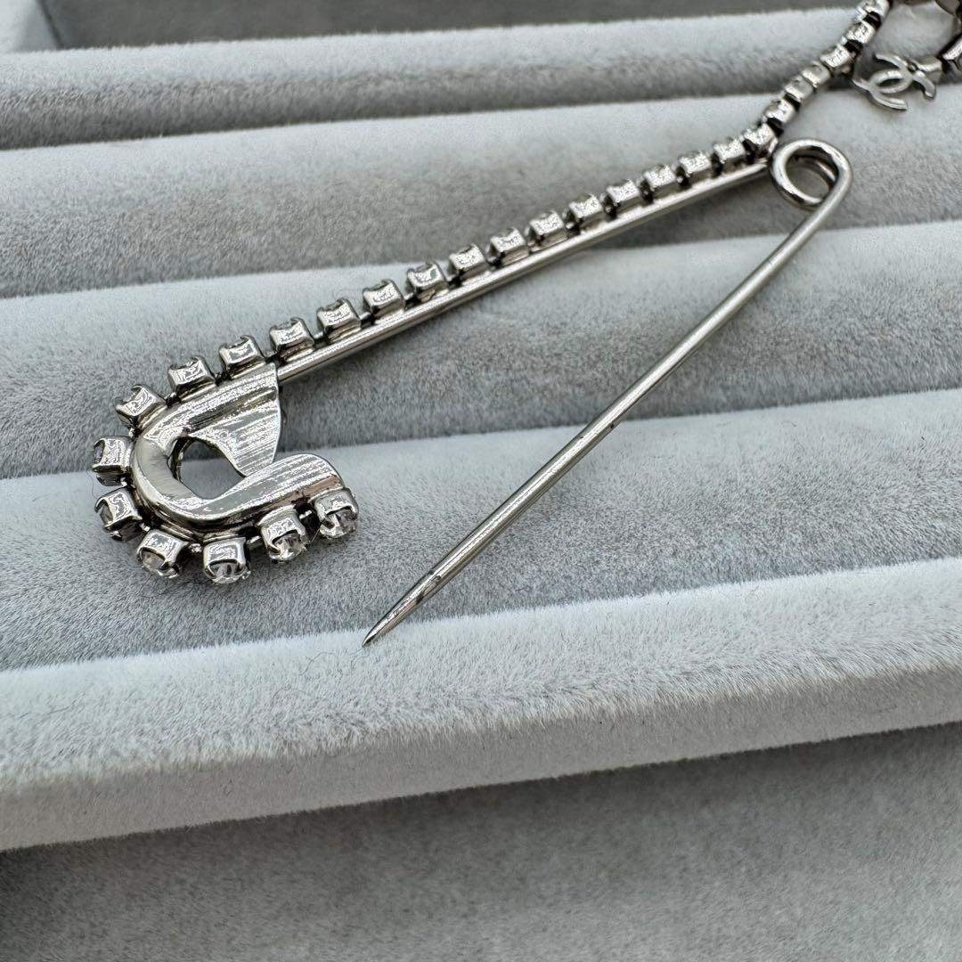 箱付き】CHANEL ブローチ 安全ピン ココマーク ストーン 01P 箱付き