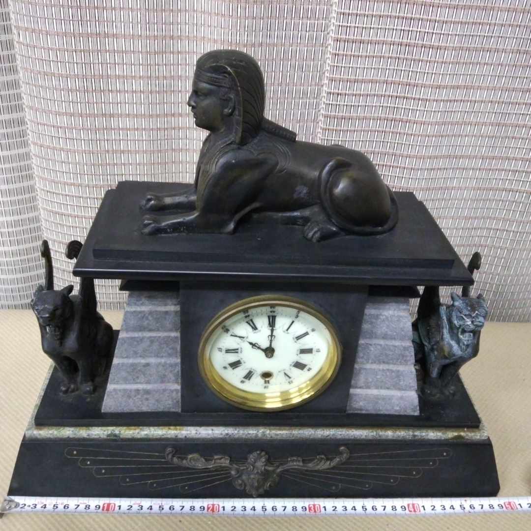 【期間限定特価！エジプト様式/マンテルクロック ジャンク品】