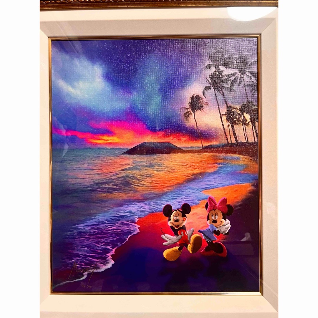 マセイ ミッキーマウスとミニーマウスの風景画（Beach Romance