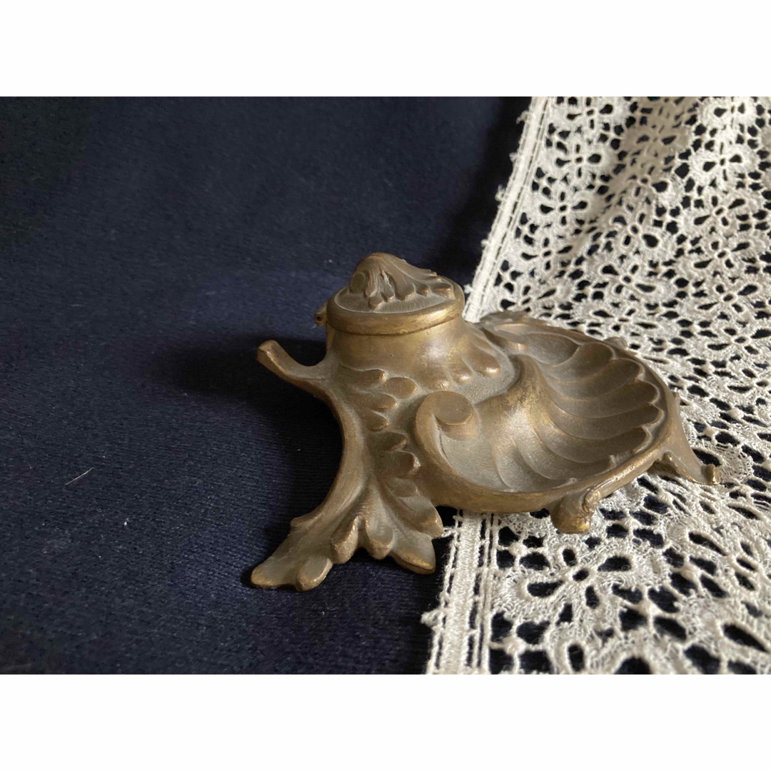 インクホルダー カリグラフィー 真鍮 ブロンズ フランスアンティーク