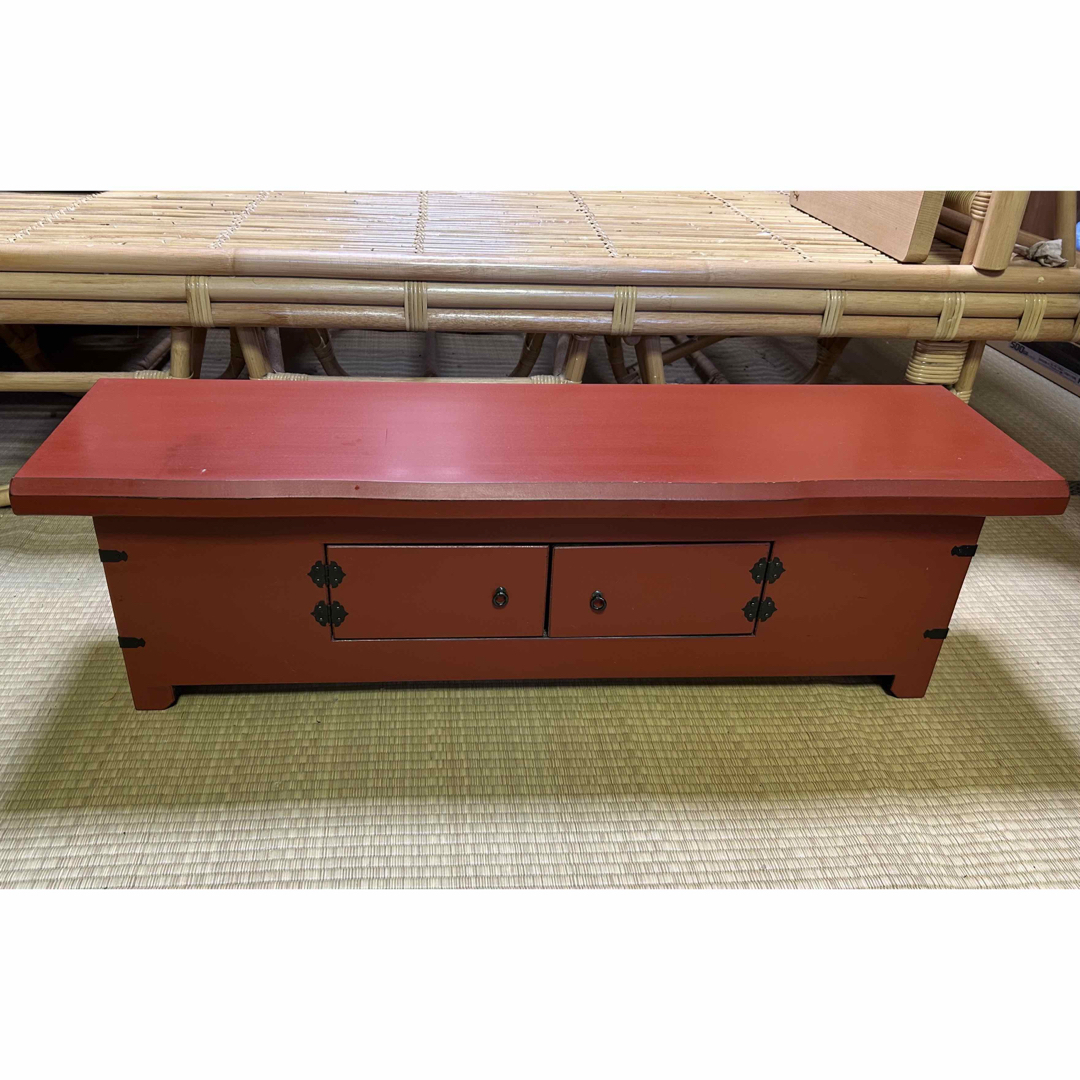 12月まで】古家具 アンティーク 木製 朱塗り 棚