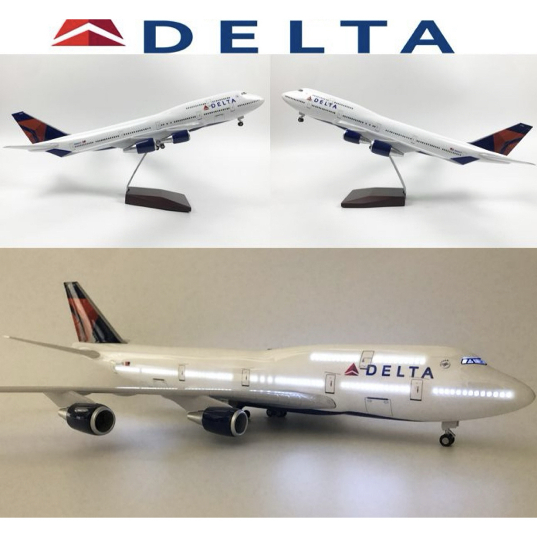 デルタ航空 B747 LED発光 1/160 DELTA モデル 46cm