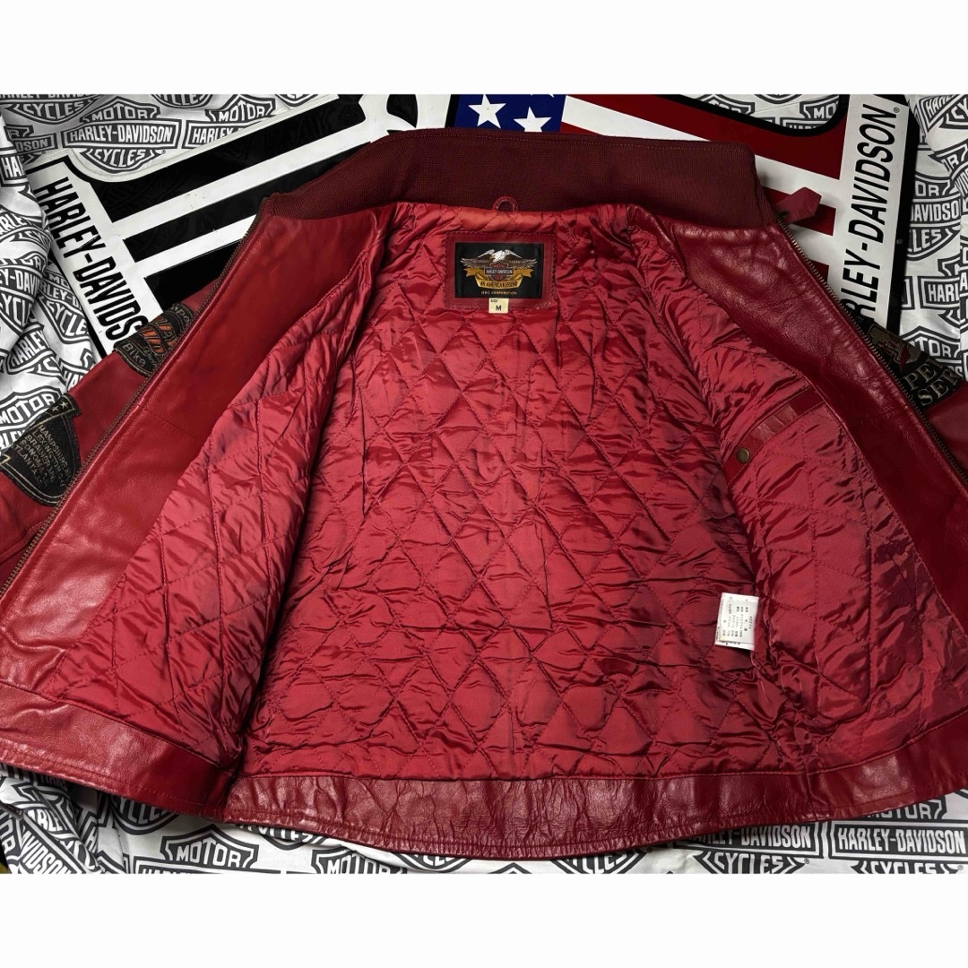 Harley Davidson - ハーレーダビッドソン 背面&袖・銀糸・赤糸・刺繍