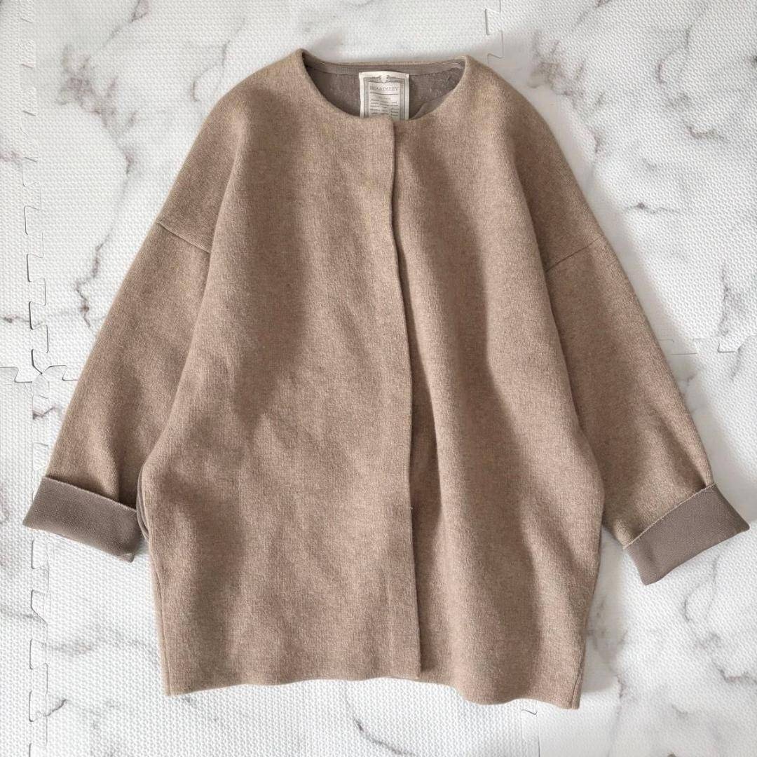 BEARDSLEY - BEARDSLEY ニットコート ベージュ ビアズリー 洗える ノー