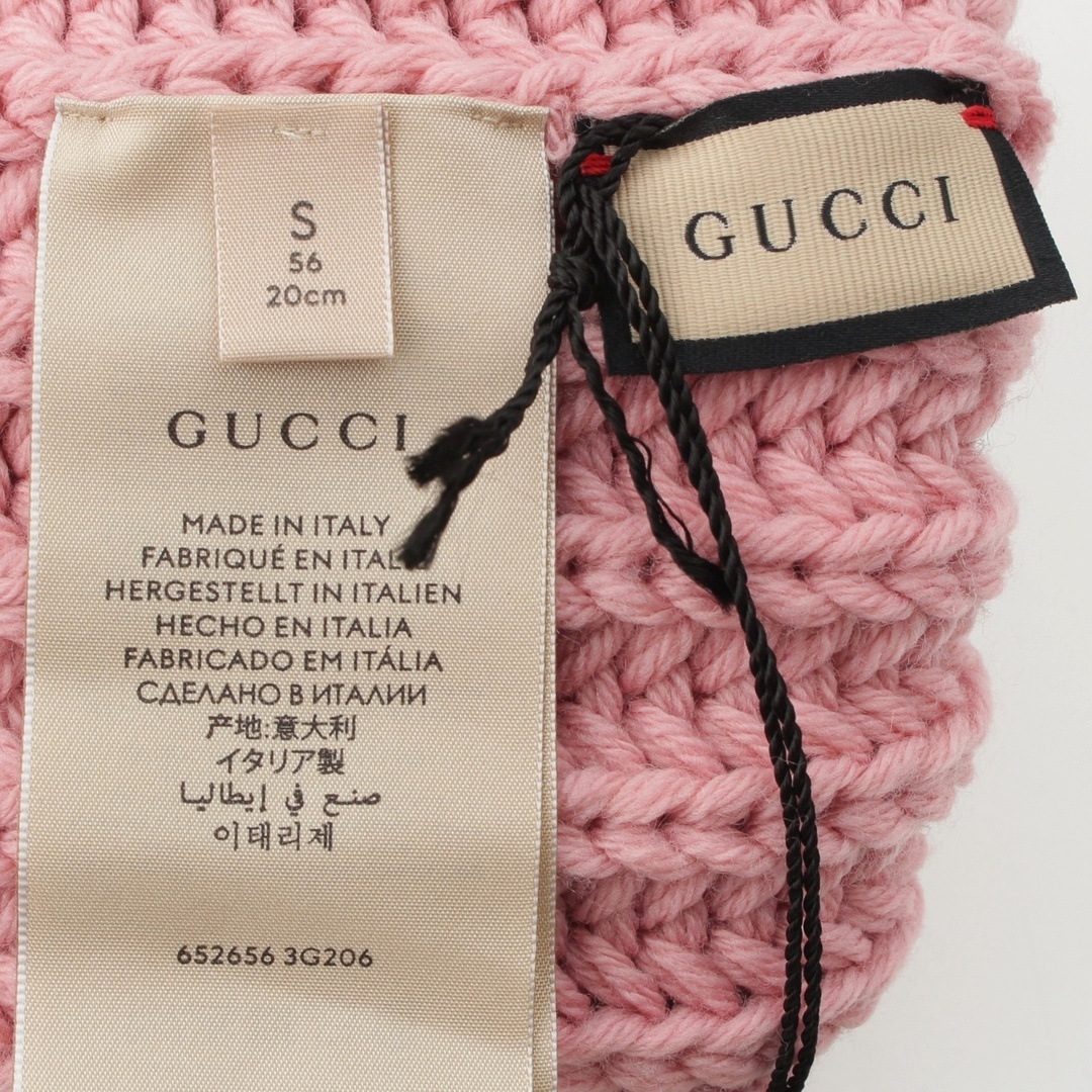 GUCCI - グッチ ウール ロゴパッチ ボンボン ニット帽 ニットキャップ