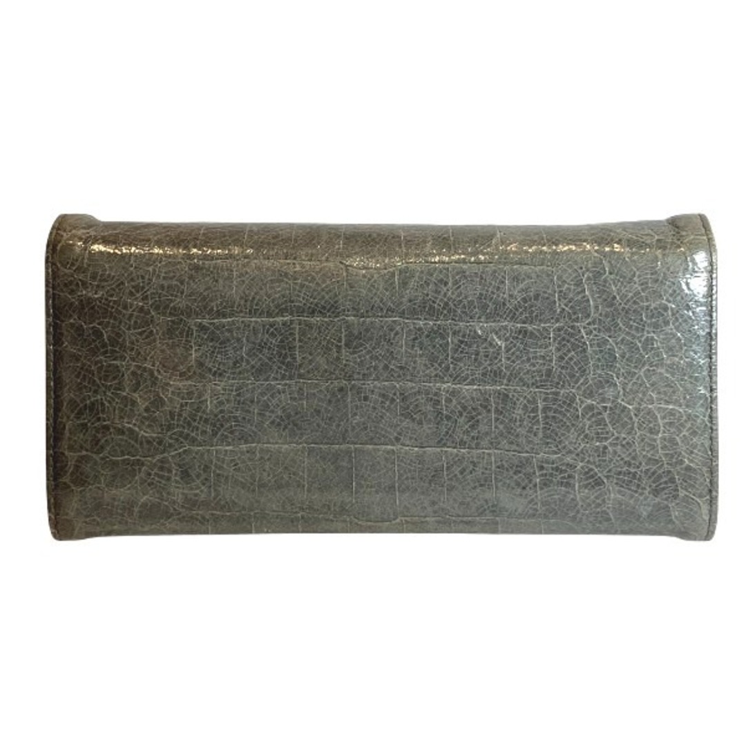 sa ミュウミュウ 折り財布クロコ型押し レザー y2k アーカイブ 茶