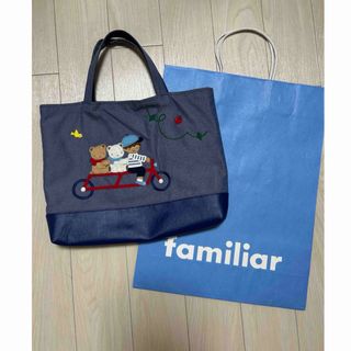 familiar - 最終お値下げ！familiar ファミリア♡デニムバッグ ピアノ