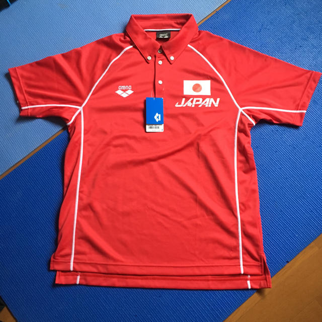 arena - 競泳日本代表ポロシャツ赤arenaサイズL五輪ワールドカップ水泳