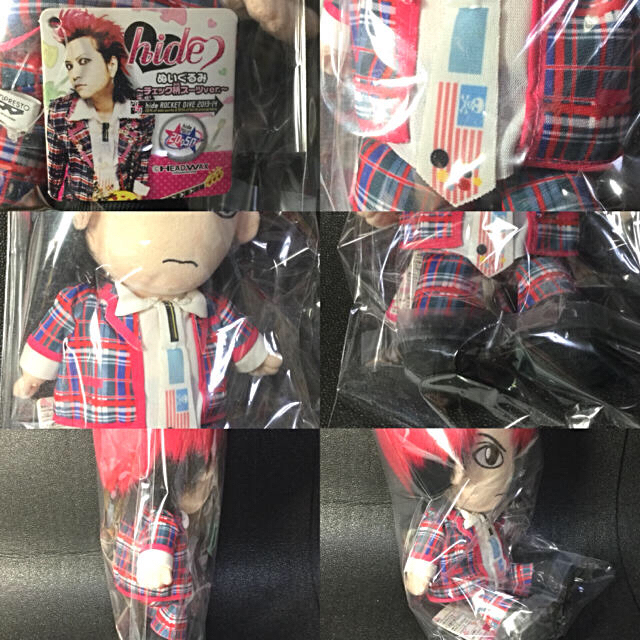 限定品】hide人形 hide ぬいぐるみ チェック柄スーツver hide 限定