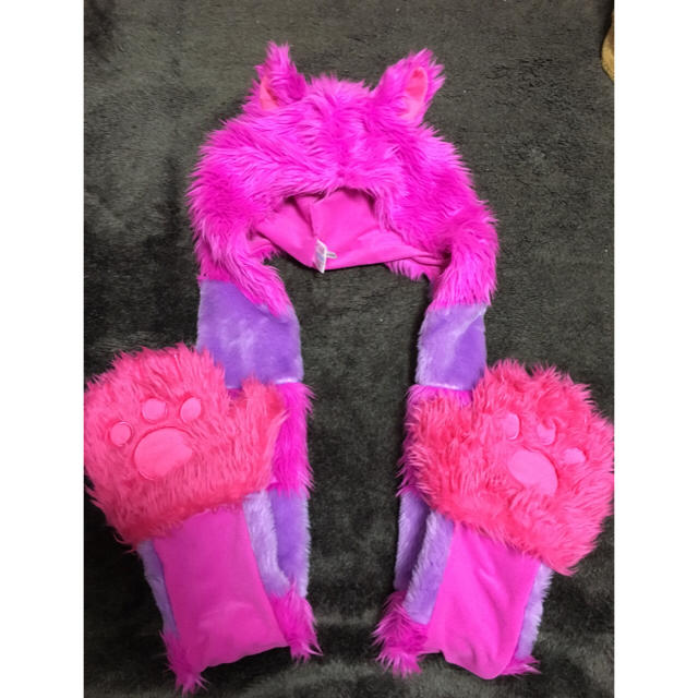 チェシャ猫 もこもこ帽子 チェシャ猫ファーキャップ Amazon.co.jp