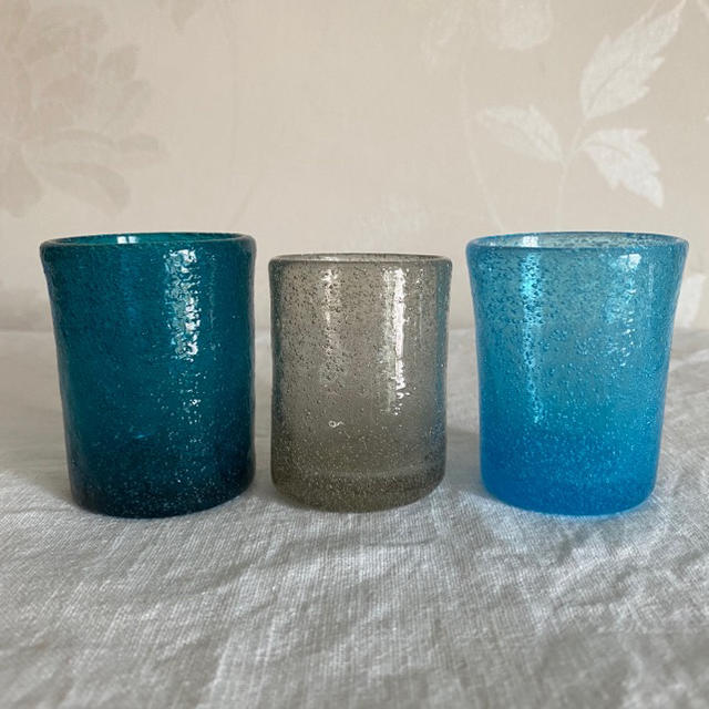 横山秀樹 気泡グラス(小) 3個セットの通販 by noji's shop｜ラクマ