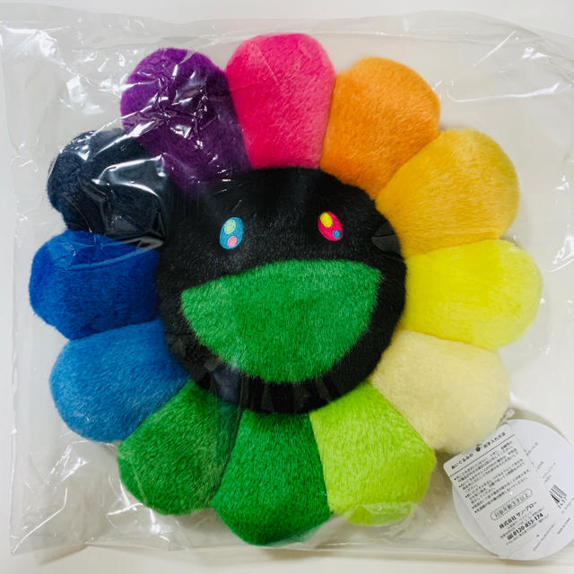 新品村上隆 30㎝ぬいぐるみ お花クッションレインボー カイカイキキ