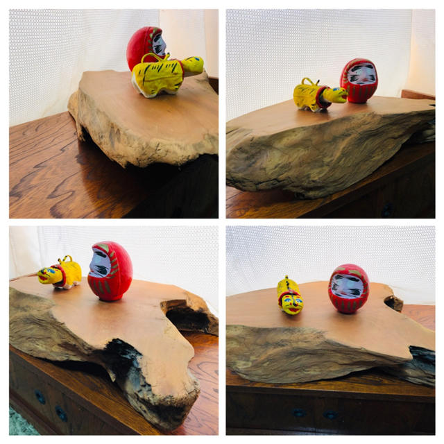 天然木輪切り飾り台花台床の間自然形状の切り株