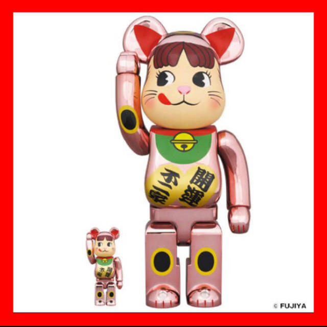 BE@RBRICK 招き猫 ペコちゃん 桃金メッキ 100% & 400% BE@RBRICK