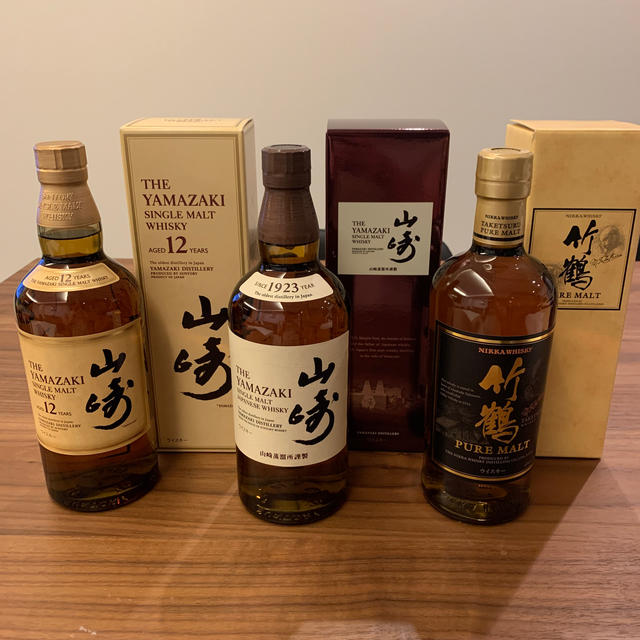 山崎12年 白州 竹鶴 ウイスキー 3本セット 白州12年山崎12年