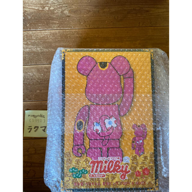 BE@RBRICK 招き猫 ペコちゃん 蛍光ピンク 100％ ＆ 400％
