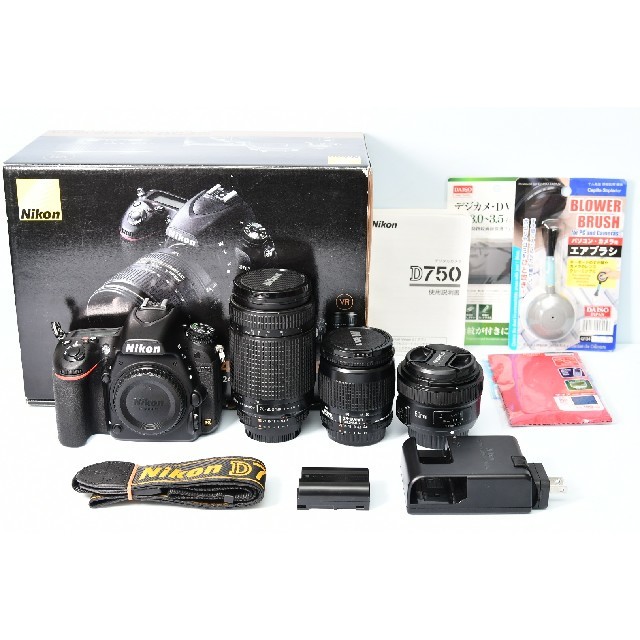 新同品 Nikon D750 標準&望遠&単焦点トリプルレンズセット