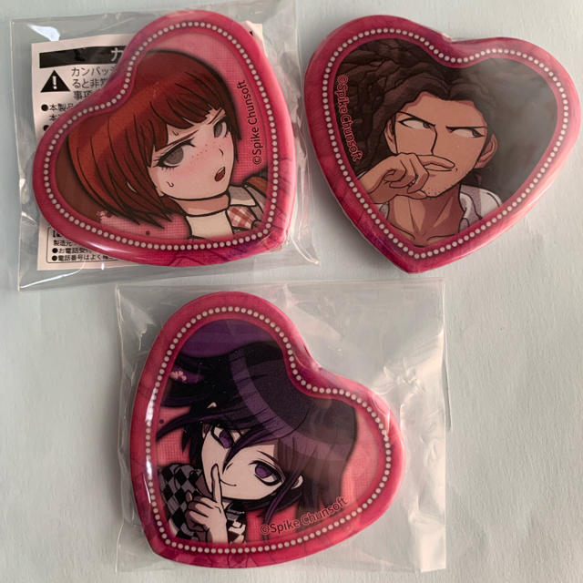 ニューダンガンロンパV3 照れ顔 ハート缶バッジ 王馬小吉 最原終一