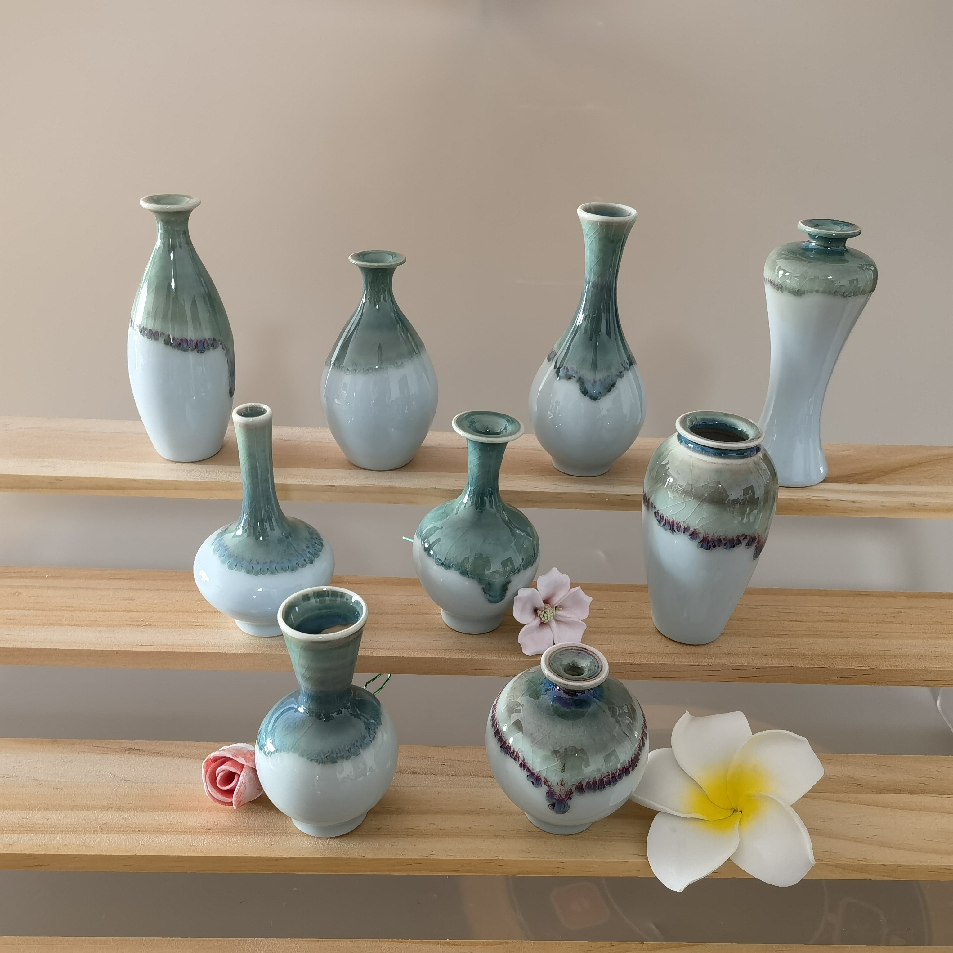 中国美術 色絵 花鳥紋 在銘 瓶 高32.5cm 作家物 N909 中国美術
