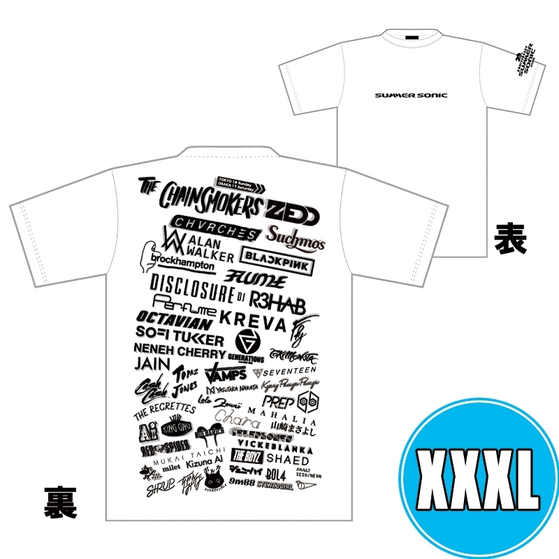 サマソニ SUMMER SONIC アーティストロゴコラージュTシャツ 1DAY限定